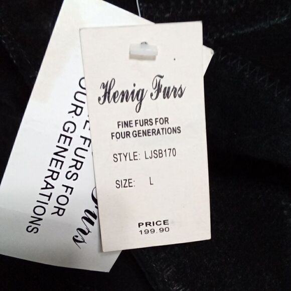 Henig Furs Suede Patch Blazer / Jacket Black Size L Fully Lined NWT - Picture 8 of 10